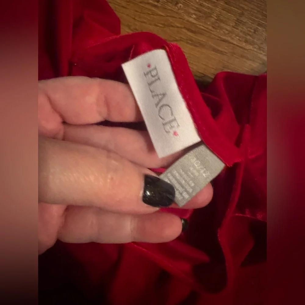 The children’s place 10/12 red velour dress worn for 30 mins.